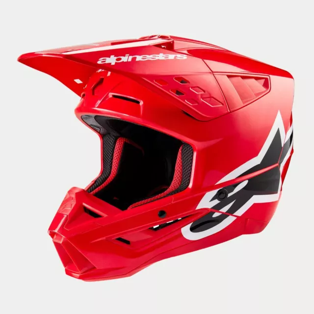 Alpinestars 2024 Supertech SM5 Corp Bright Red  Motocross Helmet MX Quad Enduro