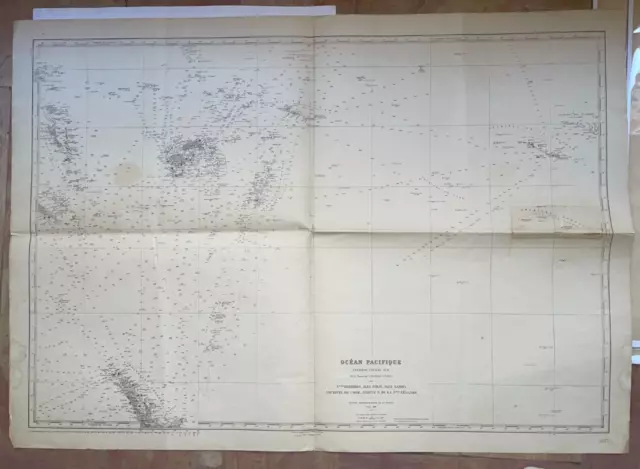New Zealand Fidji New Hebrides Samoa 1899 (1937) Very Large Sea Chart