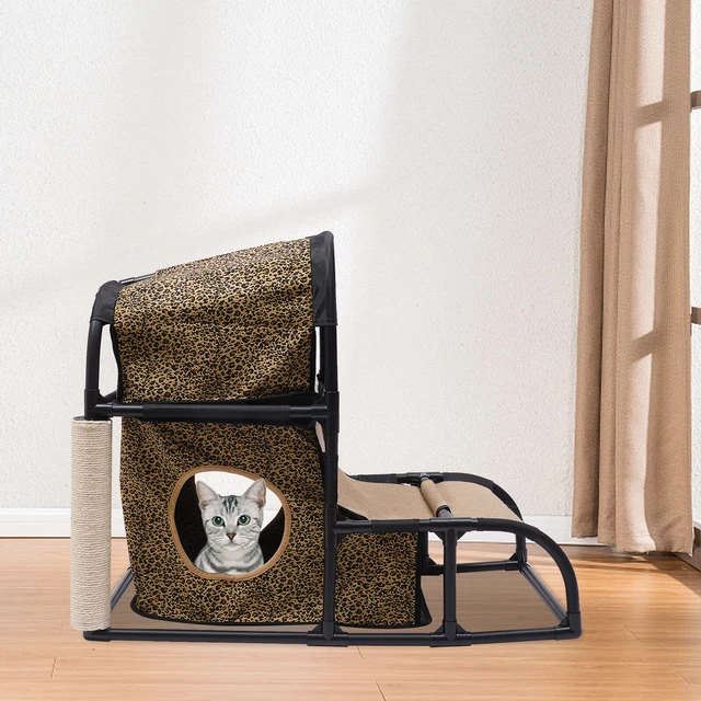 Indoor Cat House Condo Furniture Scratching Post Pet Kitten Play House Cat Bed