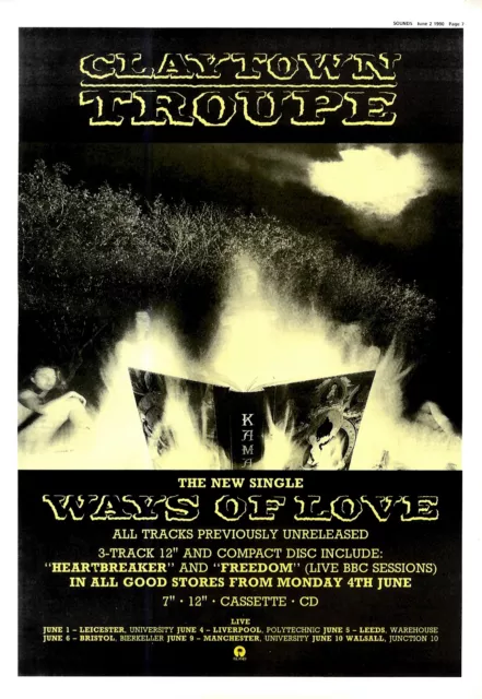 Npbk17 Advert 15X11 Claytown Troupe : Ways Of Love Single/Tour