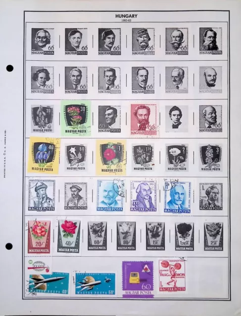 Used Hungary Postage Stamps Hinged on Harris Album Page 1960-1964