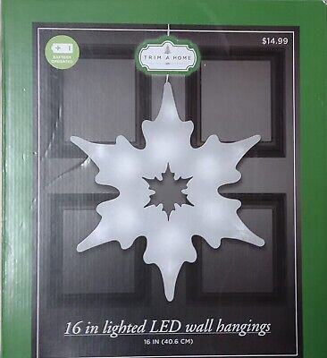 CHRISTMAS Decoration Snowflake 16-inch Lighted LED Wall Hanging With Timer