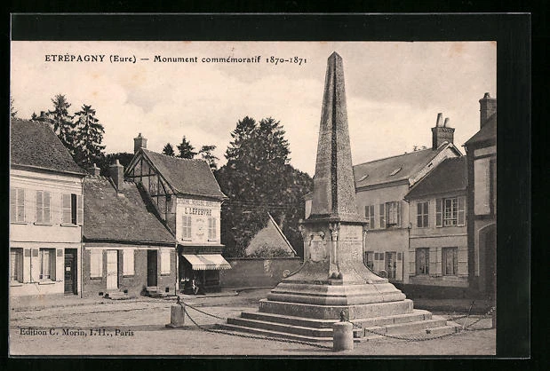 CPA Etrépagny, Monument commémoratif 1870 /71