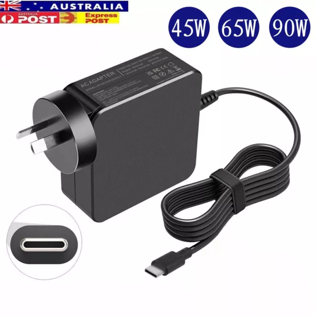90W USB C Type-C AC Adapter Laptop Charger Universal Power Supply Cable 65W 45W