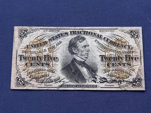 Usa 1863 Fractional 25 Cents Banknote