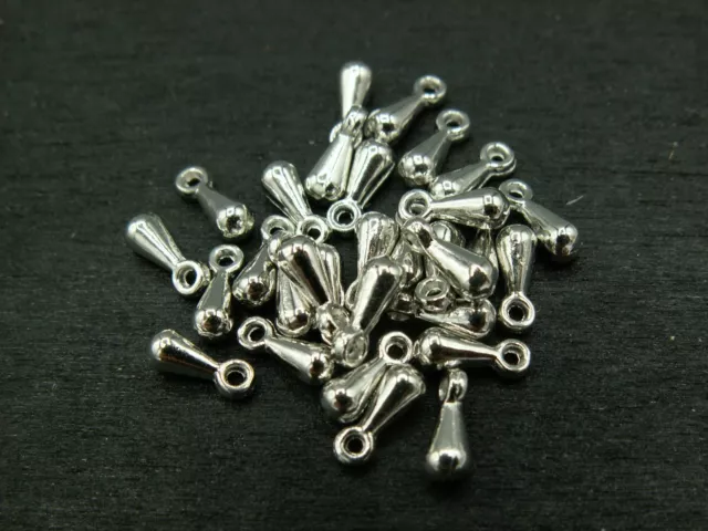 7 x 3 mm Charm Tropfen Verlängerungsketten Endstück 2-600 Stück Anhänger SB 91