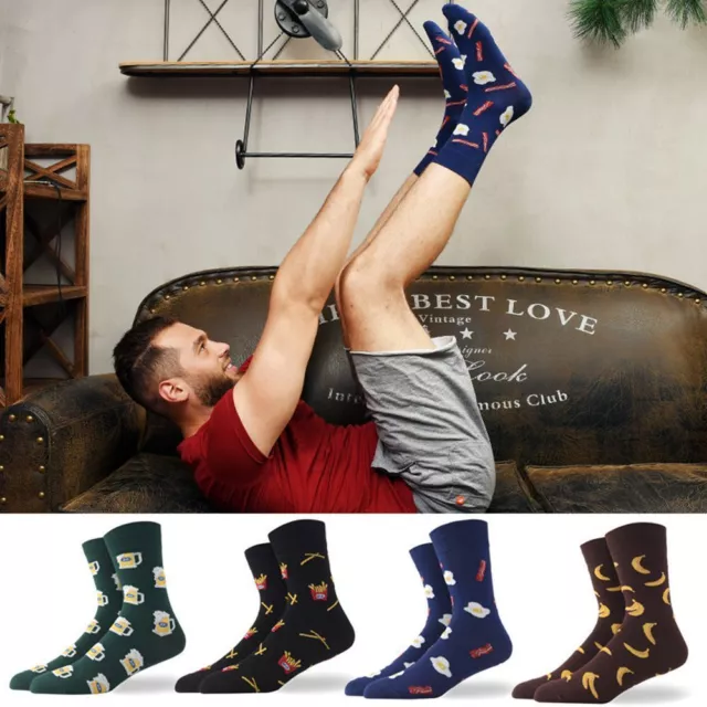 Fashion Mens Fruit Pattern Unisex Winter Warm Hosiery Socks Funny Art Cotton