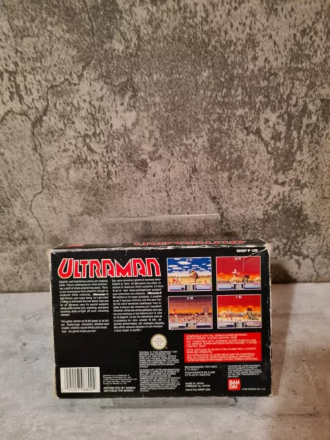 SNES Super Nintendo Ultraman con IMBALLO ORIGINALE e istruzioni FAH 2