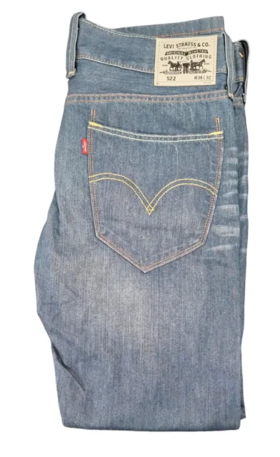Levis Jeans 522 Slim Straight Fit Blue Denim W36 L32 PCH531 Mens Like New
