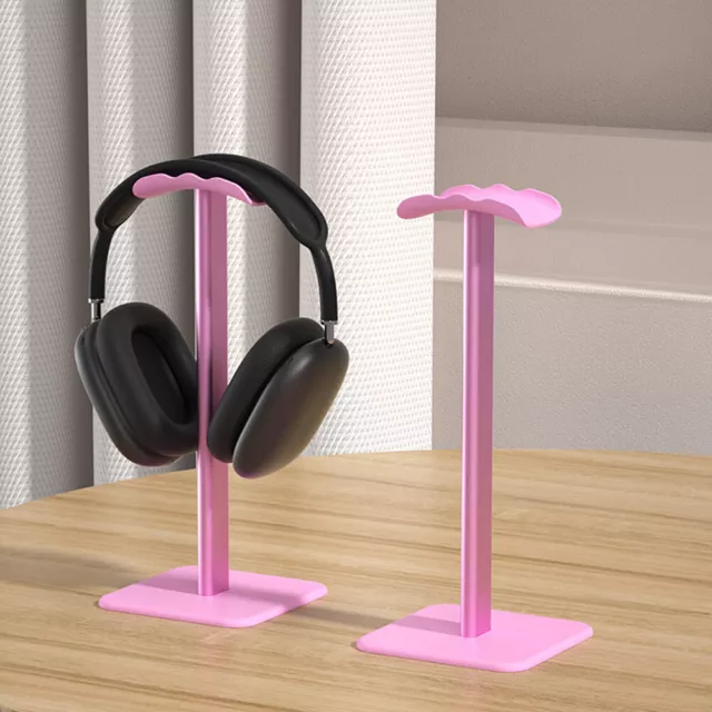 Headset Holder Non-Slip Headphone Stand Hanger for All Headphones (Pink)