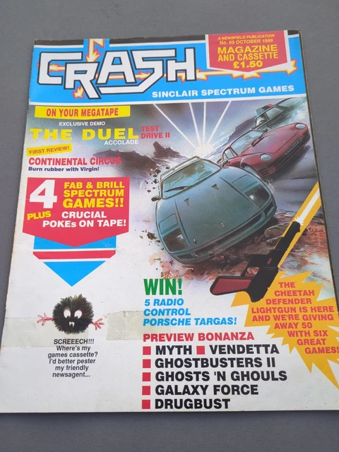 CRASH MAGAZINE (INC Tape) ZX Spectrum No68 September 1989 £8.66