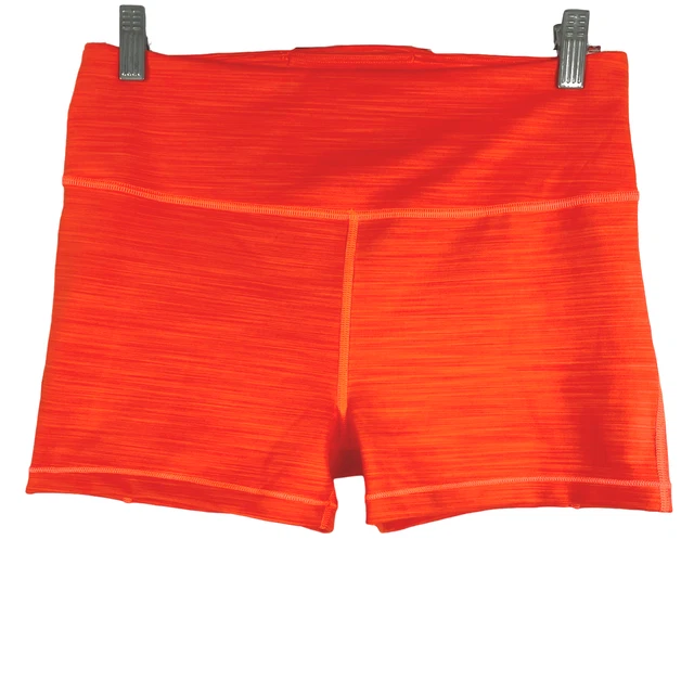 Athleta Ultimate 3" Shorts Orange Polyester Spandex Workout Women's Medium