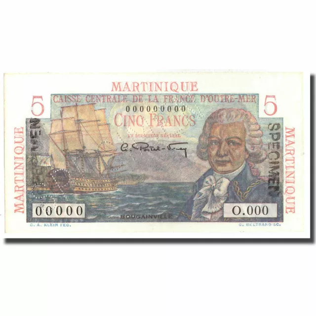 [#215929] Banknote, Martinique, 5 Francs, Undated (1947), Specimen, KM:27s, UNC(
