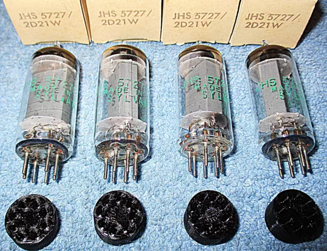 4 NOS Sylvania JHS 5727 2D21W Vacuum Tubes - Thyratrons for Jukeboxes and Radios