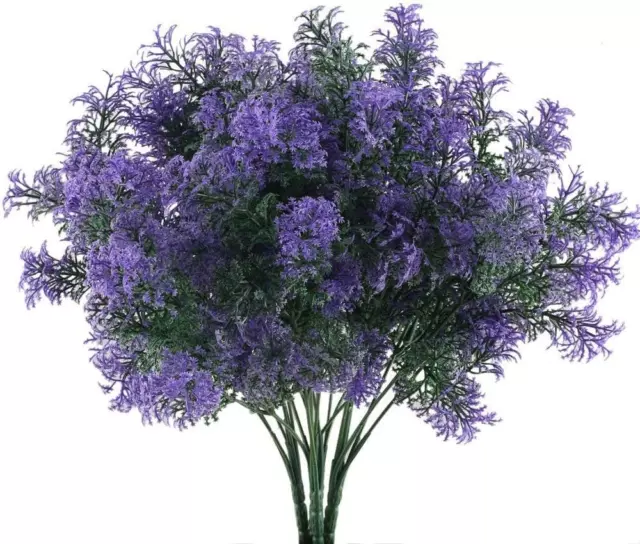 4 Pz 7 Rami Fiori Finti Da Esterno Interno Viola Composizioni Piante Artificiali