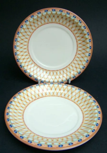 TWO Johnson Brothers 2005 Lemon Tree Tea or Coffee Cup Saucers 15cmw - in VGC