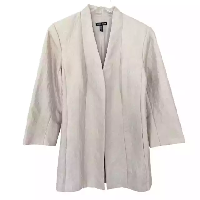 Women's Eileen Fisher Mirage Jacquard Sleeve Long Jacket Medium