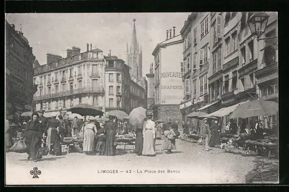 CPA Limoges, La Place des Bancs