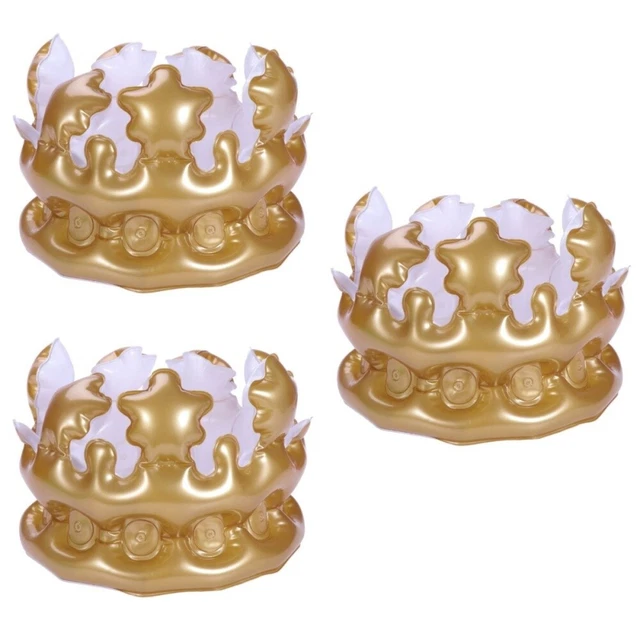 3 piezas corona inflable novedad inflable burbujas up jugador fiesta