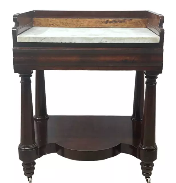 new york american classical mixing table 1830 marble top poss meeks mahogany