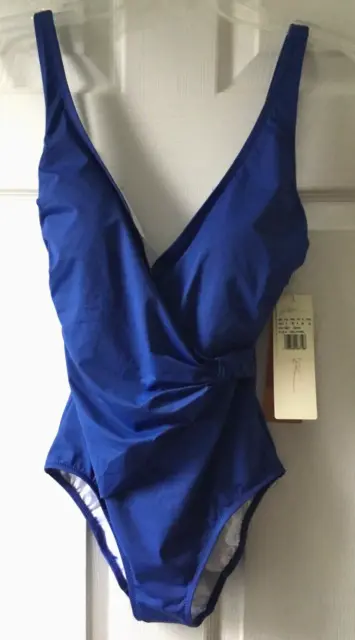Gottex Wrap One Piece Swimsuit Women's Size6, Blue NEW MSRP $158 Style 23L178U