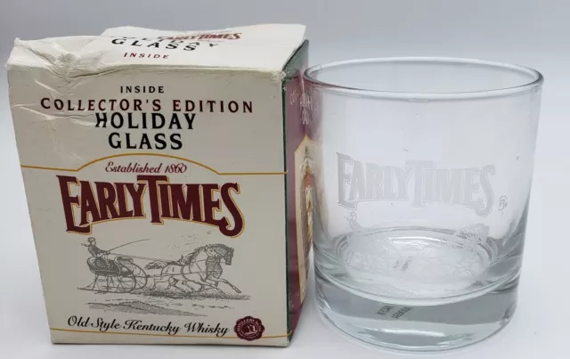 Early Times Whiskey Kentucky Collectible Holiday Glass Rocks VINTAGE