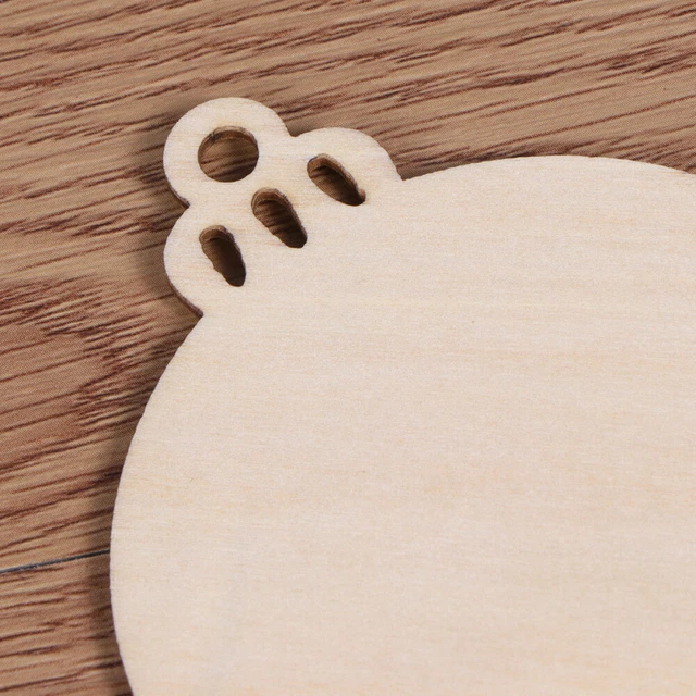 20 Pcs M Log Unfinished Wood Ornaments Christmas Discs Tree Hanging Tags 3