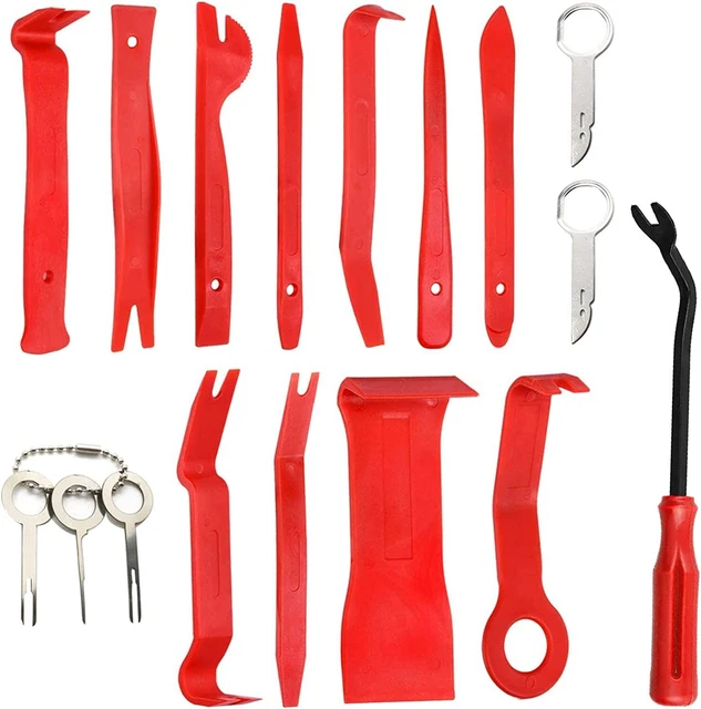 Set Strumenti Rimozione Smontaggio Plastiche Auto Kit 17pz Accessori Riparazione