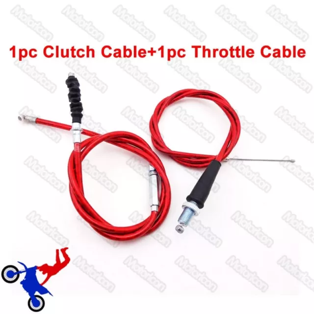 Red Throttle Clutch Cable For Pit Dirt Bike 50cc 90cc 110cc 125cc 150cc 160cc