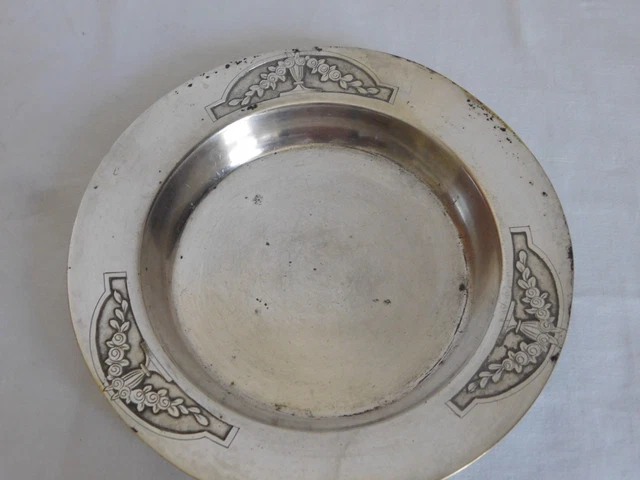 V61 Assiette Présentation Plateau Métal Argenté Christofle Gallia 22cm