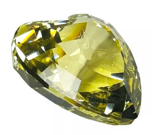 Swarovski Crystal SCS 2004 Yellow Heart Event Piece #662036 NIB Austria