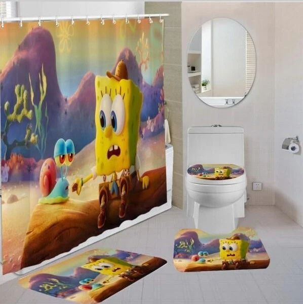 SpongeBob and Snail Bathroom Sets, Shower Curtain Sets