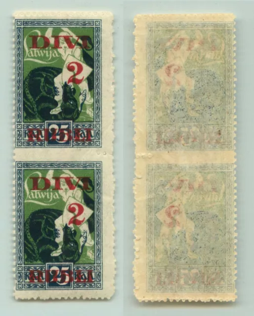 Latvia 1921 SC 93 MNH missing perforation pair. rtc2175