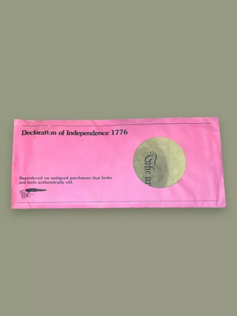 Vintage 1977 Reproduction Declaration Of Independence 1776