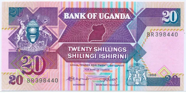 Uganda 20 Shillings 1988, P.29b_UNC