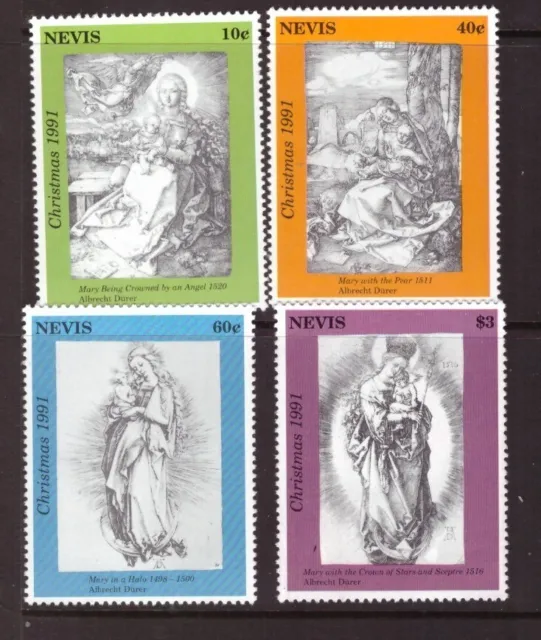 Nevis 1991 Christmas Art set MNH mint stamps
