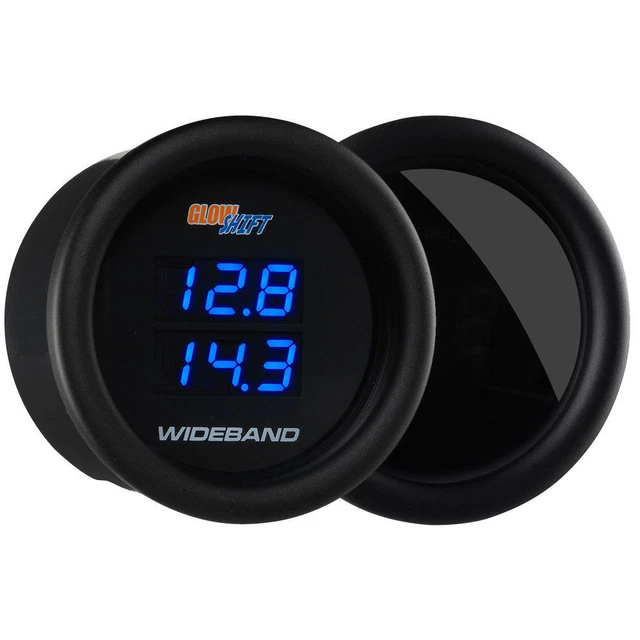 GLOWSHIFT TINTED 7 Dual Wideband Air/Fuel Ratio Gauge Data Logging GS