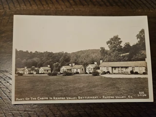 Postcard RPPC Real Photo Kentucky Renfro Valley Settlement Cabins Cline I Y 358