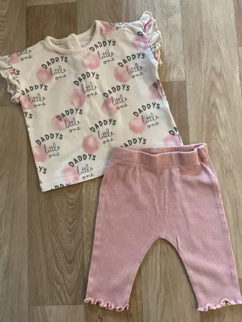 Baby Girl 0-3 months George Daddys Little One 2 Piece Leggings Outfit