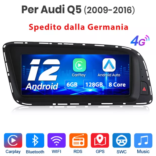 Carplay Per Audi Q5 2009-2016 Android Autoradio GPS Navi WIFI BT USB DAB+ 6+128G