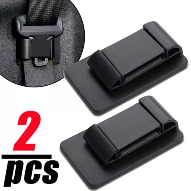 2x Black Vehicle Car Seat Belt Stabilizer Limiter Tool Auto Interior Accessories