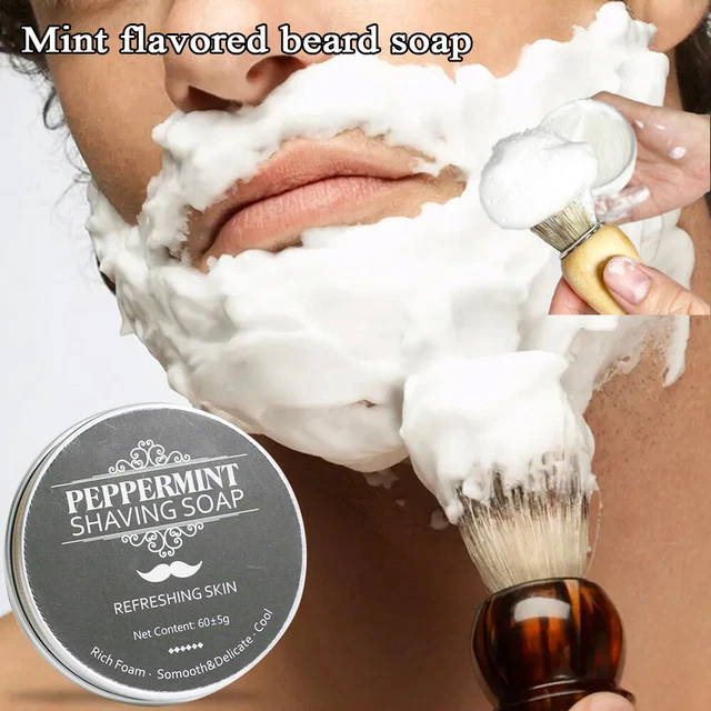 Baume Mousse Doux Parfum Menthe Soin Moustache Barbe Crème À Raser Savon À #