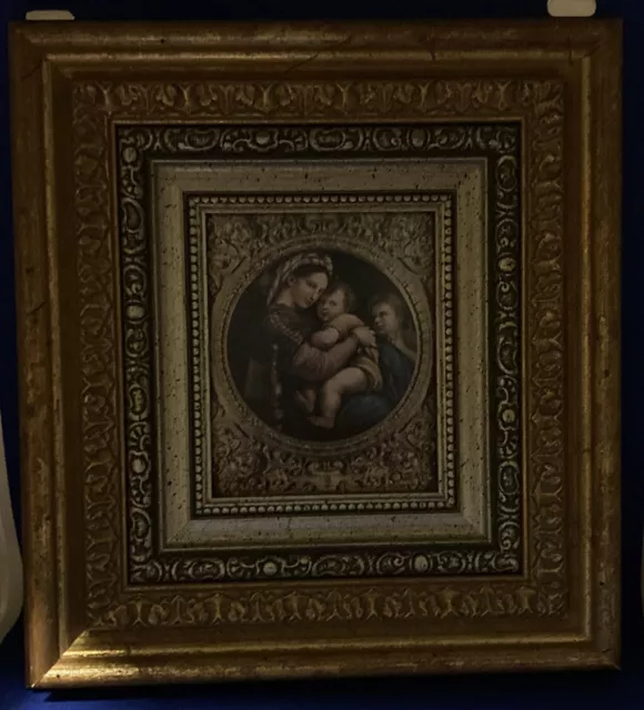 MADONNA DELLA SEGGIOLA, SEDIA~RAFFAELLO SANZIO~10” x 11” FRAMED