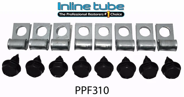 58-60 Pontiac Full Size 3/8 Fuel Line Tube Clips Clamp Bracket Kit Set Ppf310