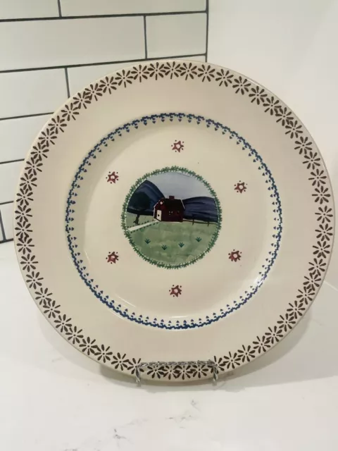 Nicholas Mosse Pottery 11” Dinner Plate Farmhouse Landscape Pattern