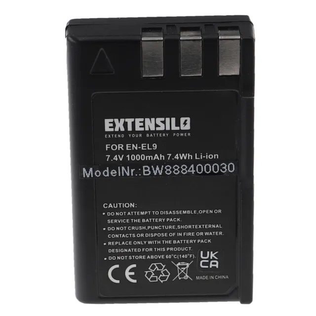 Batterie remplace Nikon EN-EL9E 1000mAh