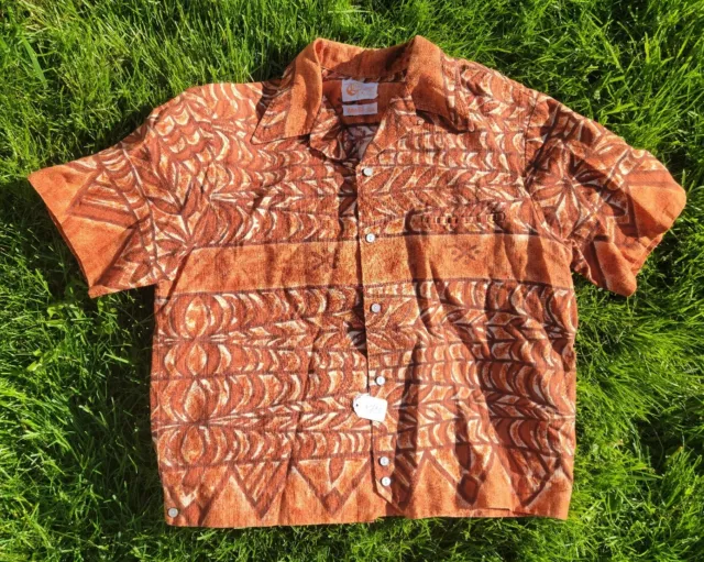 Vintage 1960's Hawaiian Button Up Shirt Iolani Liberty House Hapa Jac