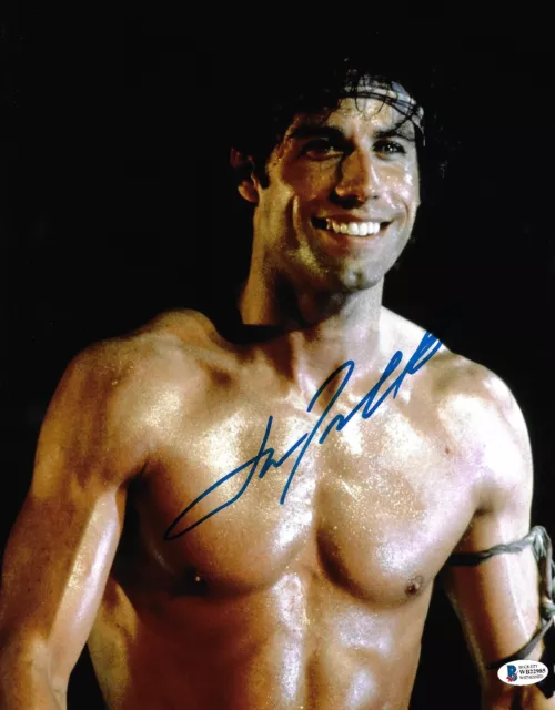 John Travolta Autographed 11x14 Staying Alive Photo Beckett BAS Witnessed COA