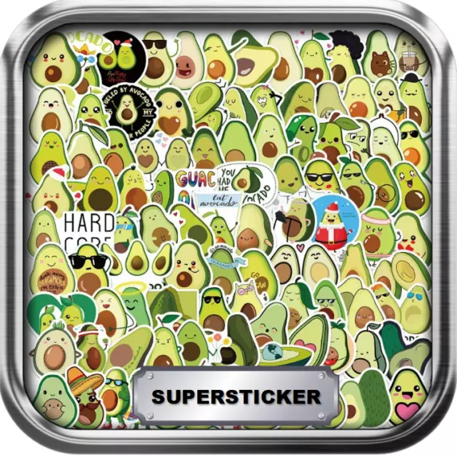 100pcs Avocado Cute Fruit Decal Car Party Stickers Skateboard Phone Luggage Gift