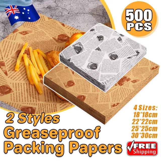 500PCS Food Wrapping  Paper Oilpaper Greaseproof Baking Sandwich Packing Papers